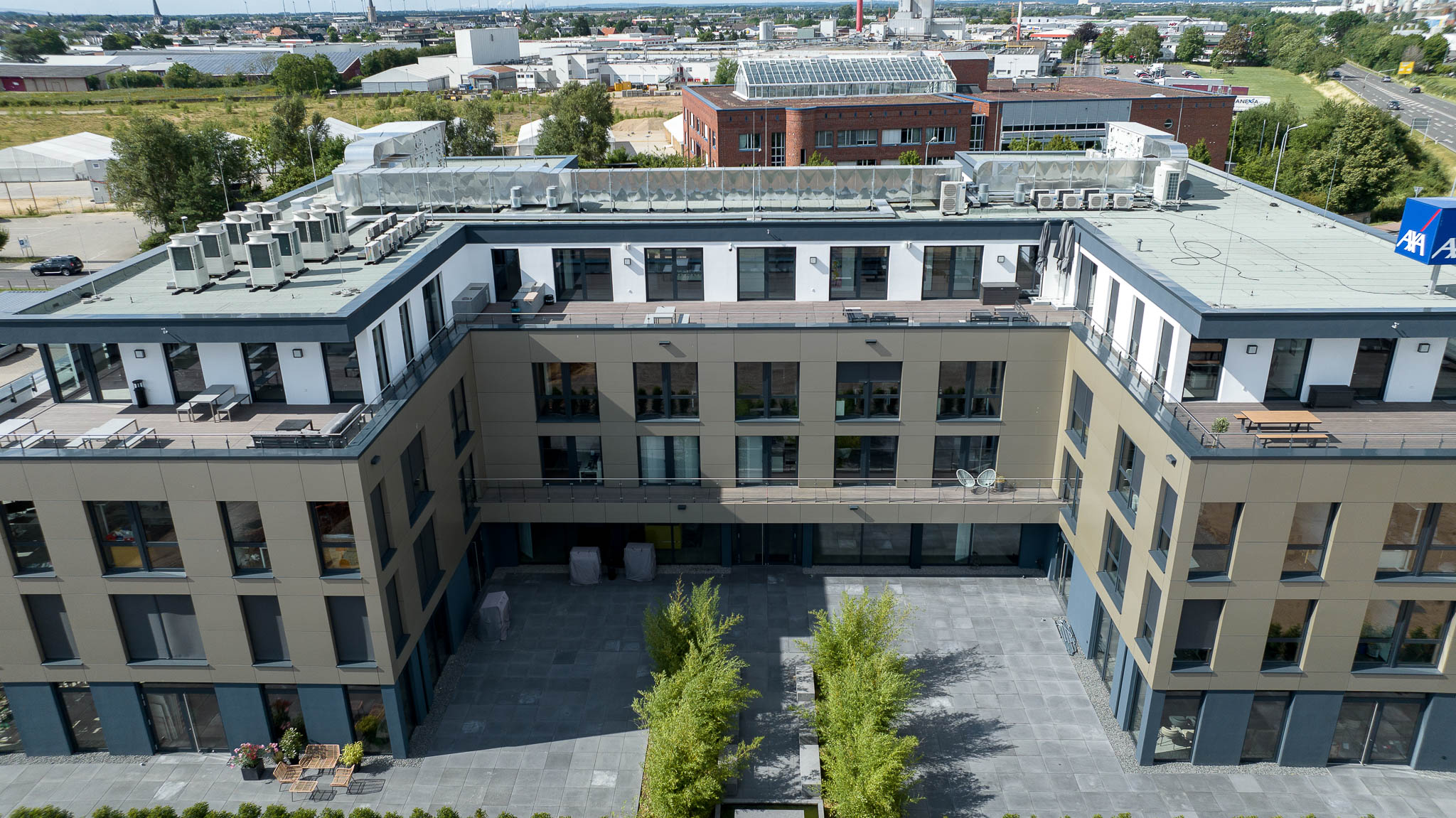 Luftaufnahme Dachterrasse